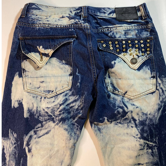 Road Narrows NYC Distressed Bleached Y2K Jeans Men's Size 34 - Picture 3 of 11